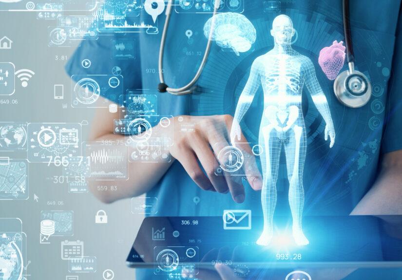 Medical technology concept. Remote medicine. Electronic medical record.